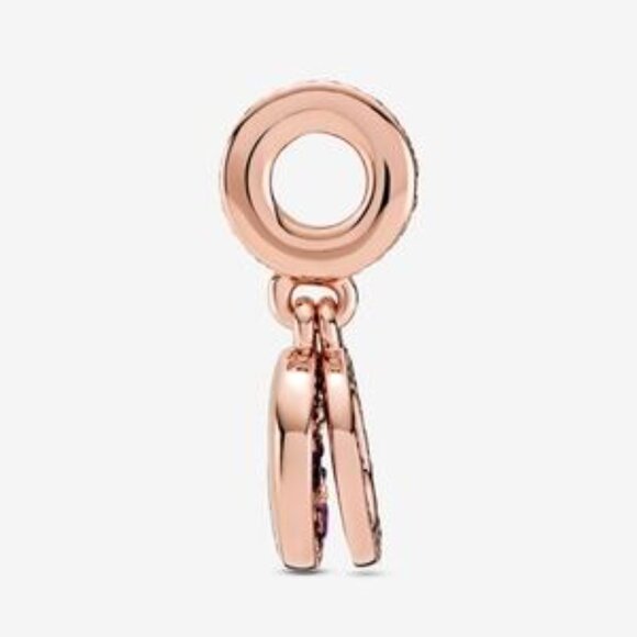 Pandora Sparkling Pink Disc Double Dangle Charm - Picture 3 of 4